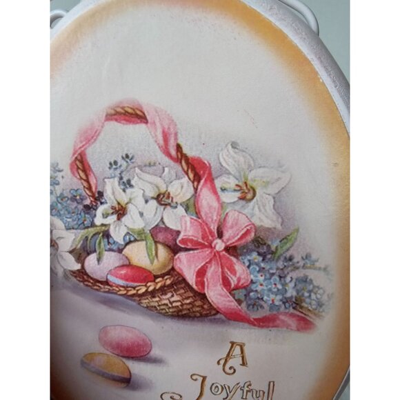 Victorian style Easter sign spring egg basket vintage - Picture 2 of 7